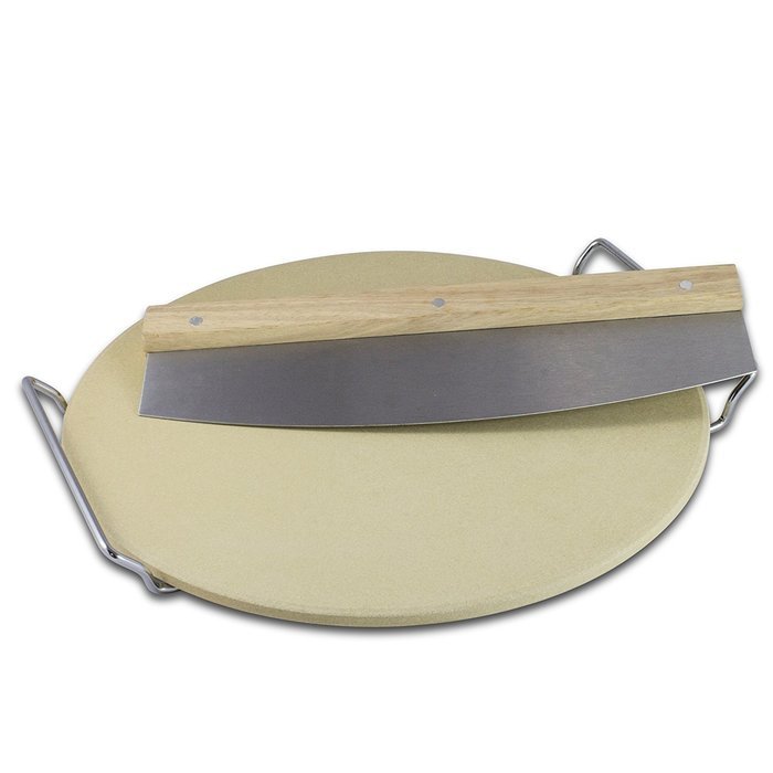 POMODORO Complete Baking Oven and BBQ Pizza Cordierite Stone Cooking Kit Set - Large Pizza Cutter and Cooling...