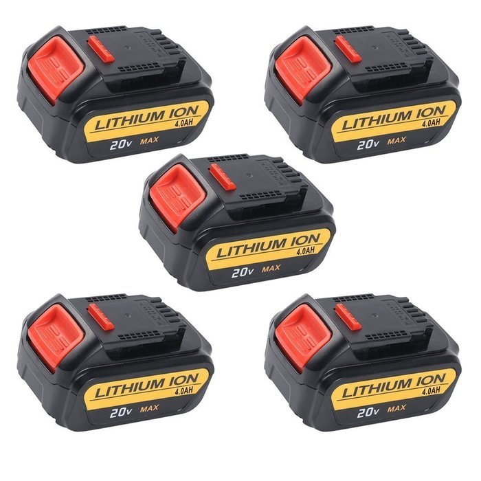 5 Packs CREJOY 4000MAh 20V Max Premium XR Li-Ion Battery For Dewalt DCB204-2,DCB205-2,DCB200-2,DCB204,DCB205,DCB200... N6