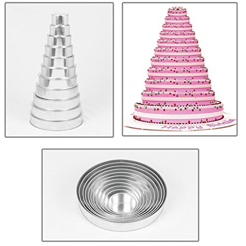 11 Tier Round Multilayer Wedding Birthday Anniversary Cake Baking Pans - Cake Tins