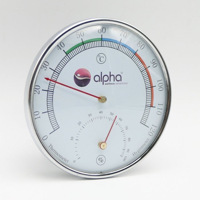 Sauna Accessory Stainless Steel Plastic Temperature Humidity Thermometer Silver N4