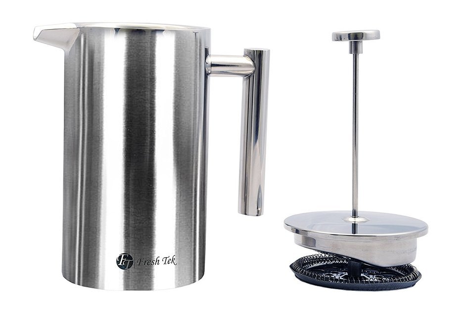 Best French Press Coffee Maker. Durable, No Plastic or Glass. 34oz Pot With Bonus Scoop and Cloth. Insulated Double... N6