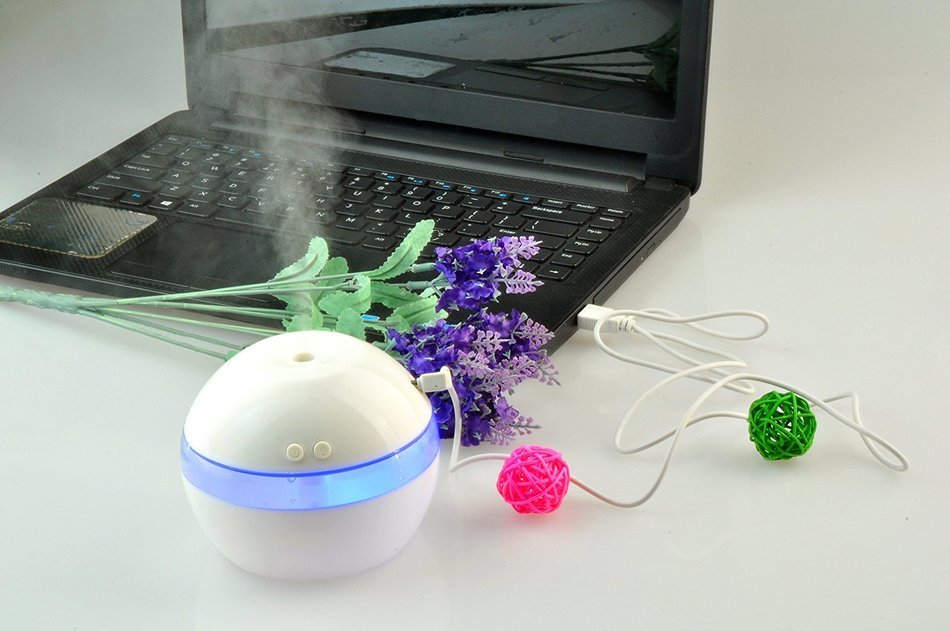 Ultrasonic Humidifier, Muzbao Aromatherapy Essential Oil Diffusers, 300 Ml Of Blue LED Night Light Function, Anhydrous... N3