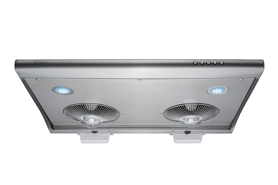 CYBER&reg; 2016 Seamless Steel one press decelerate Under Cabinet Range Hood 30" Dual Motors N2