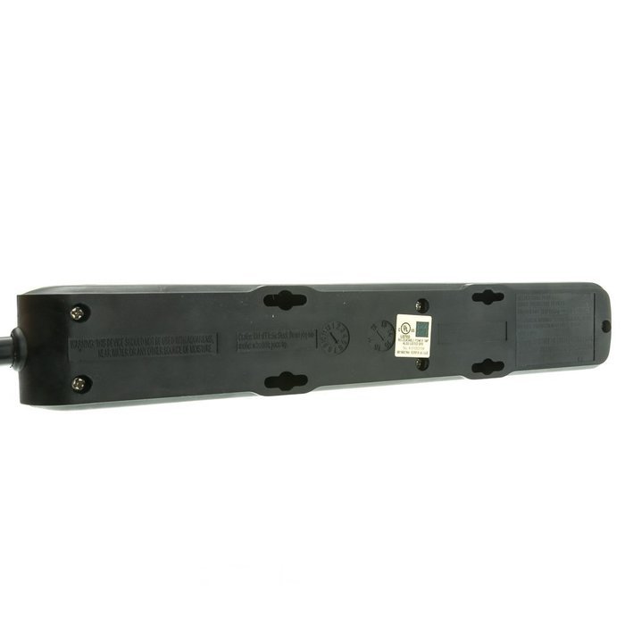 C&E CNE75952 10-Feet Surge Protector Flat Rotating Plug 6 Outlet Horizontal Outlets Plastic Power Cord, Gray N3