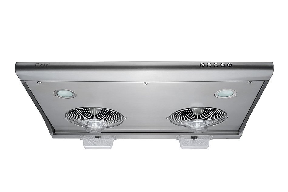 CYBER&reg; 2016 Seamless Steel one press decelerate Under Cabinet Range Hood 30" Dual Motors N4