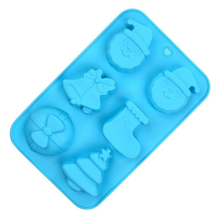 Crystallove Novelty Silicone Cake Mold Muffin Pudding Jelly Bakeware Color Randomly (3pcs, Christmas Style) N5
