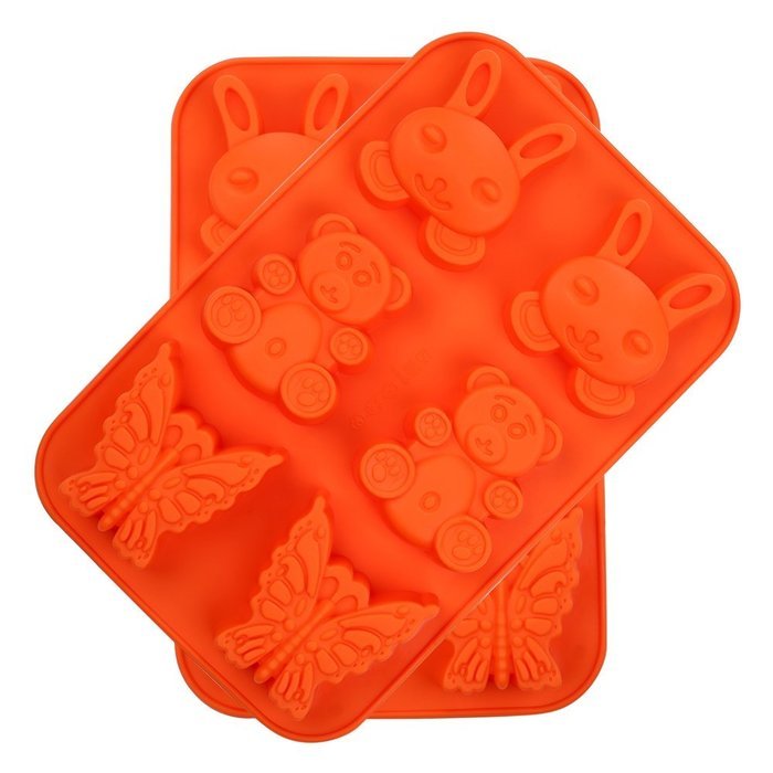 Crystallove Novelty Silicone Cake Mold Muffin Pudding Jelly Bakeware Color Randomly (3pcs, Christmas Style) N6