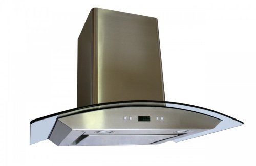 CAVALIERE 36" Wall Mounted Stainless Steel / Glass Kitchen Range Hood 860 CFM Spagna Vetro Econo Series SV198D-SP36 N2