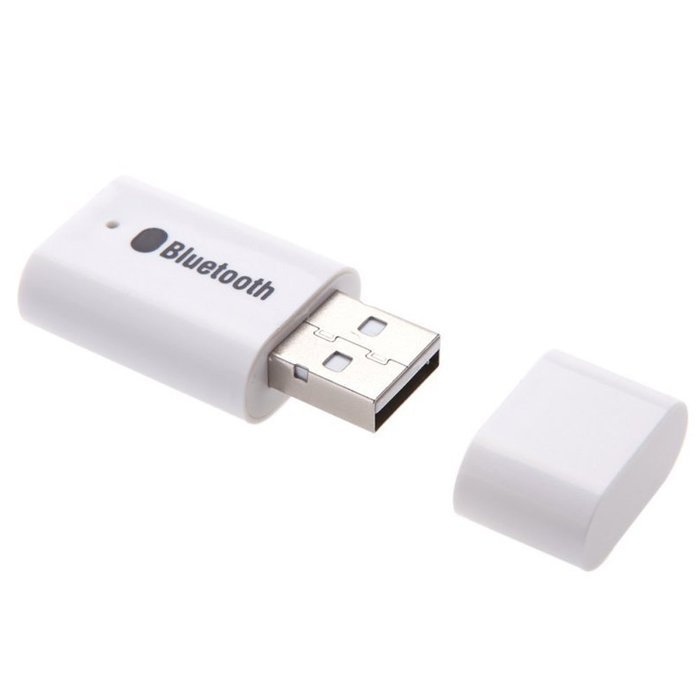 SODIAL(R) 3.5mm Stereo USB Bluetooth Wireless Audio Music Receiver Adapter White N2