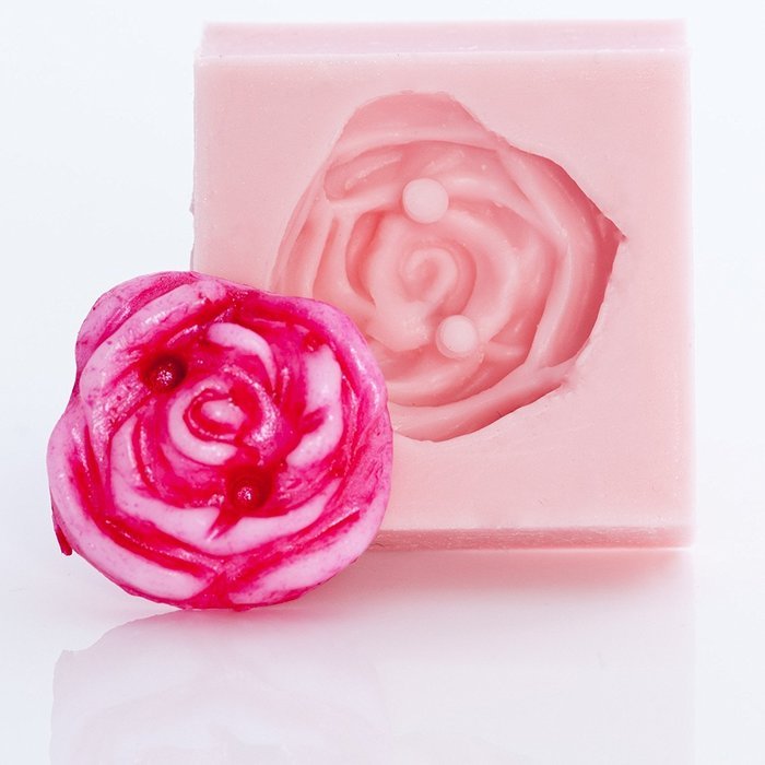 Silicone Rose Button Mold Food Safe Fondant, Chocolate, Candy, Resin, Polymer Clay, Jewelry, Craft Mold