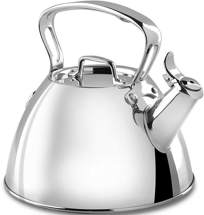 All-Clad E86199 Stainless Steel Specialty Cookware Tea Kettle, 2-Quart, Silver N2