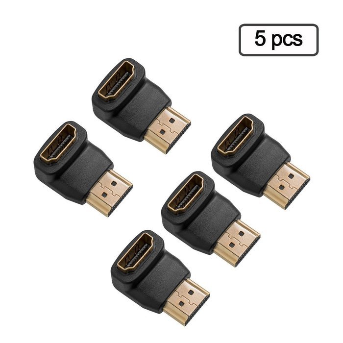 New Wayzon 10 Packs of HDMI 90 Degree/Right Angle Connectors/Adapters N2