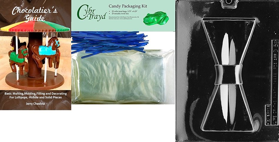 Cybrtrayd D056 Bow Tie Large Chocolate Candy Mold with Exclusive Cybrtrayd Copyrighted Chocolate Molding Instructions
