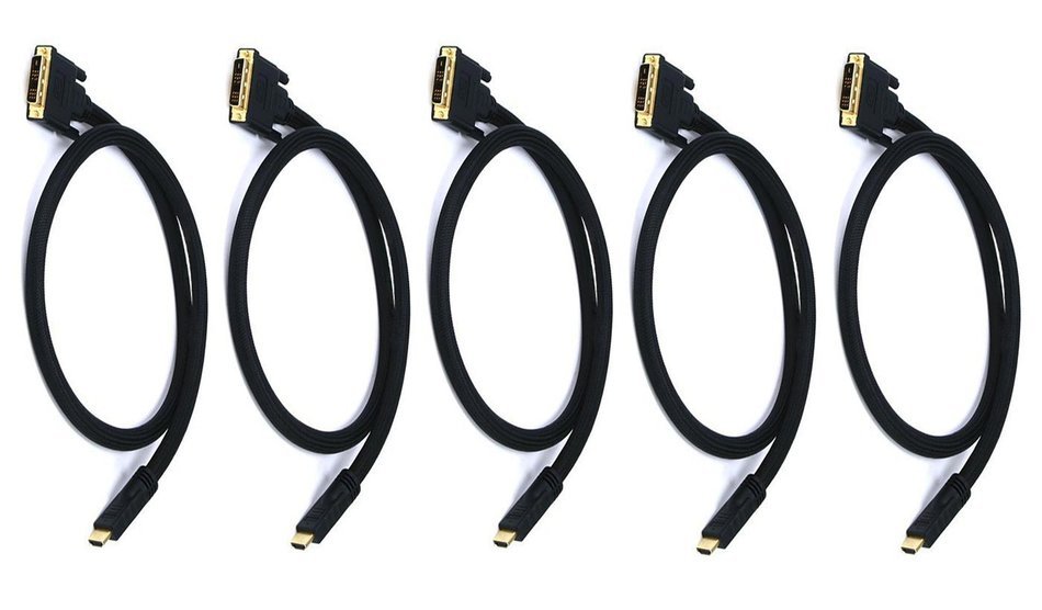 Monoprice 102285 15' 24AWG CL2 High Speed HDMI to DVI Adapter Cable with Net Jacket, Black N10