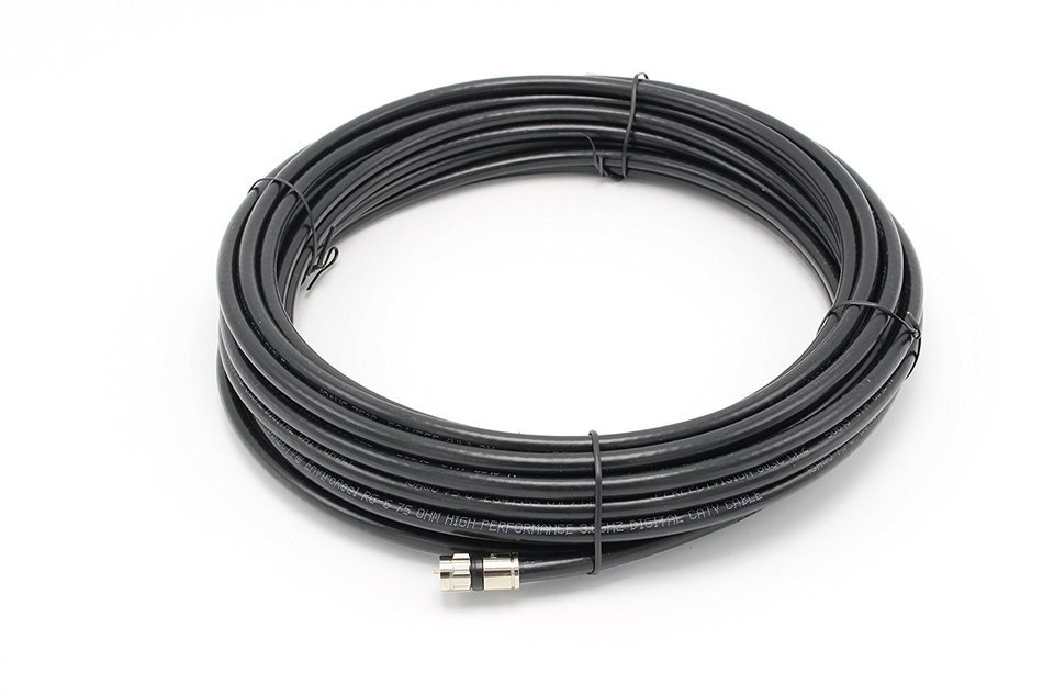 25' feet white RG6 coax, coaxial cable with two male F-pin Male connectors N13