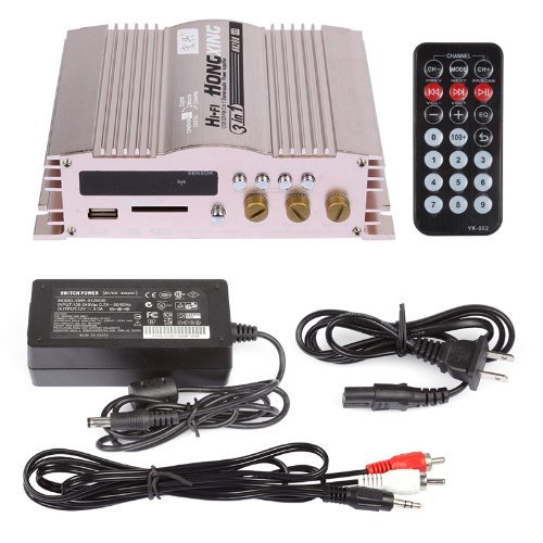 HONGXING AX-5 3 in 1 Hi-Fi Stereo Audio Power Amp USB SD FM Car Amplifier LED Display Amplifier Gold N2