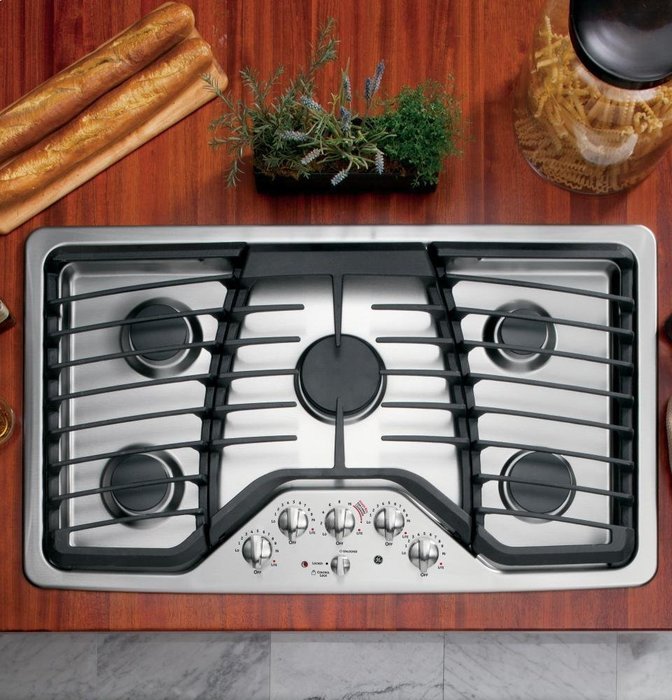 GE PGP976SETSS Profile 36" Stainless Steel Gas Sealed Burner Cooktop