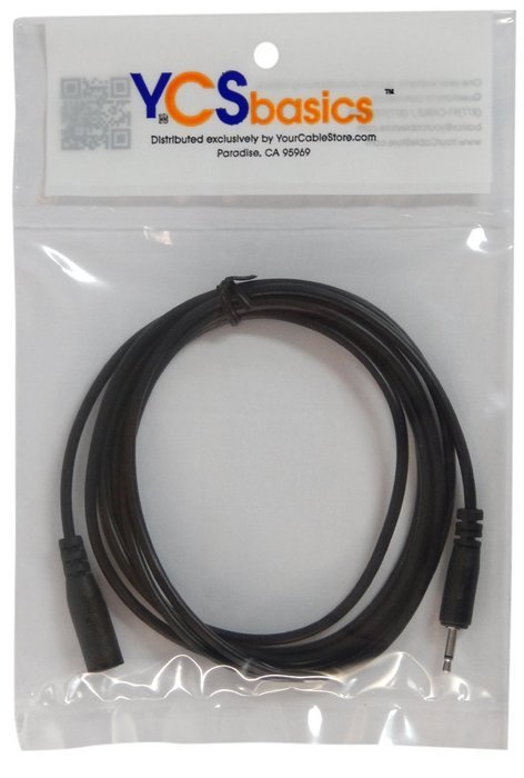 YCS Basics 6 foot 2.5mm Male to Female mono extension cable N2
