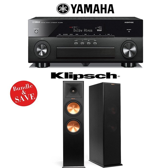 Yamaha AVENTAGE RX-A860BL 7.2 Channel Network AV Receiver + (1) Pair of Klipsch Reference Premiere RP-280F Dual...