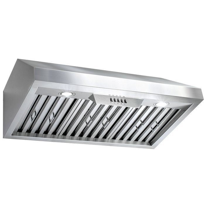 Perfetto Kitchen and Bath 30" Under Cabinet Stainless Steel Push Button Control Kitchen Cooking Fan Range Hood N2