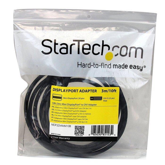 StarTech MDP2DVI Mini DisplayPort to DVI Video Adapter Converter N25