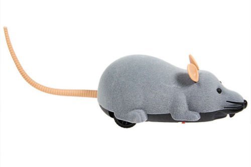 Electronic Remote Control Mouse Toy for Trick/Playing with Cat Gray