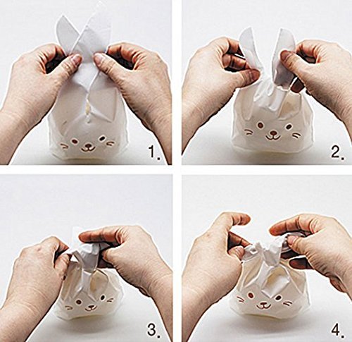 ONOR-Tech 50 PCS Lovely Cute OPP Cookie Bakery Candy Biscuit Treat Gift DIY Plastic Bag (Style-2) N4