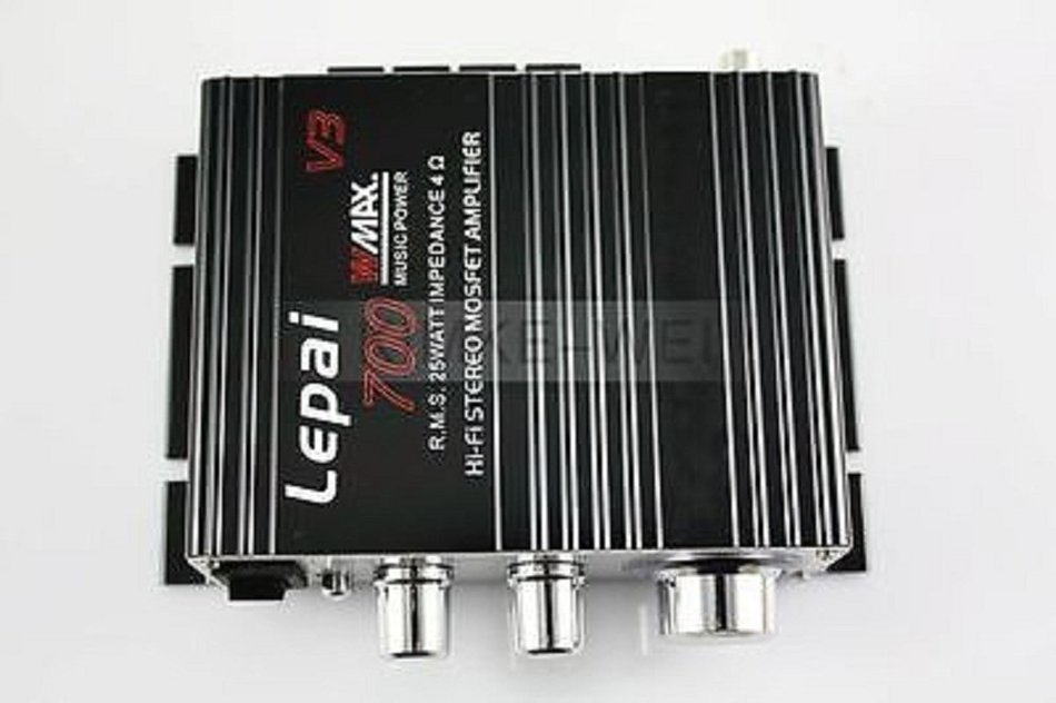 700W 12V Mini Hi-Fi Stereo Digital Amplifier mp3 iPod home + Power + audio cable