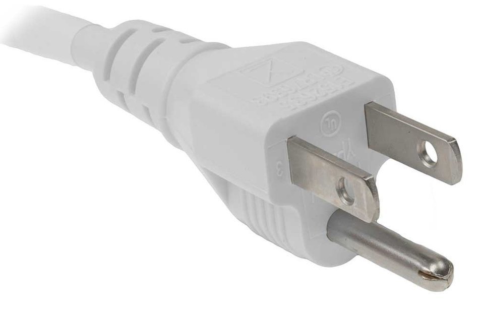 SF Cable, 3 ft 18 AWG Universal Power Cord (IEC320 C13 to NEMA 5-15P) White Color N4