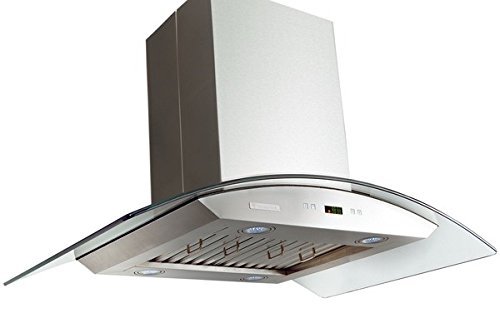 XtremeAir PX01-I30 Island Mount Range Hood with 900 CFM Baffle Filters/Grease Drain Tunnel, 30"