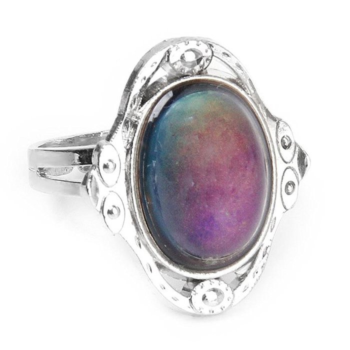 1 Pc New Mood Ring Changing Color Fashion Magic Adjustable Temperature Control N6