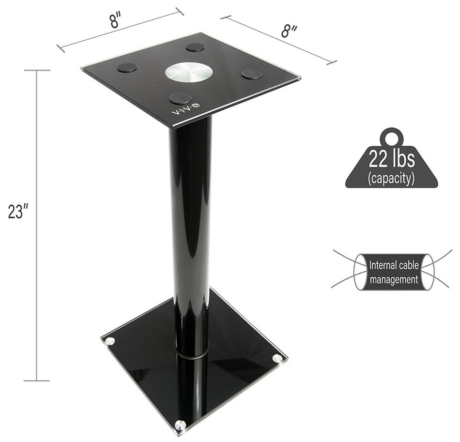 VIVO Premium Universal Floor Speaker Stands for Surround Sound & Book Shelf Speakers (STAND-SP02B) N4