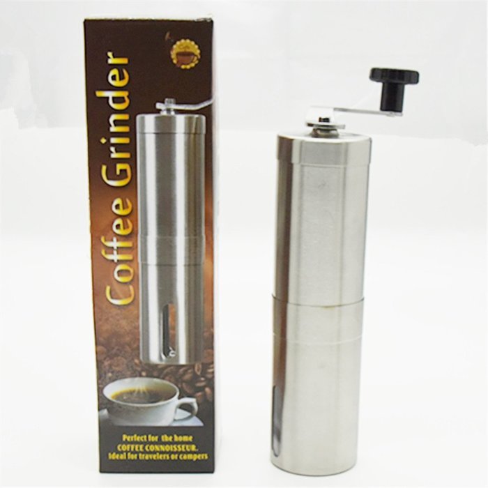 Boduo Manual Coffee Grinder | Conical Burr Mill for Precision Brewing | Brushed Stainless Steel