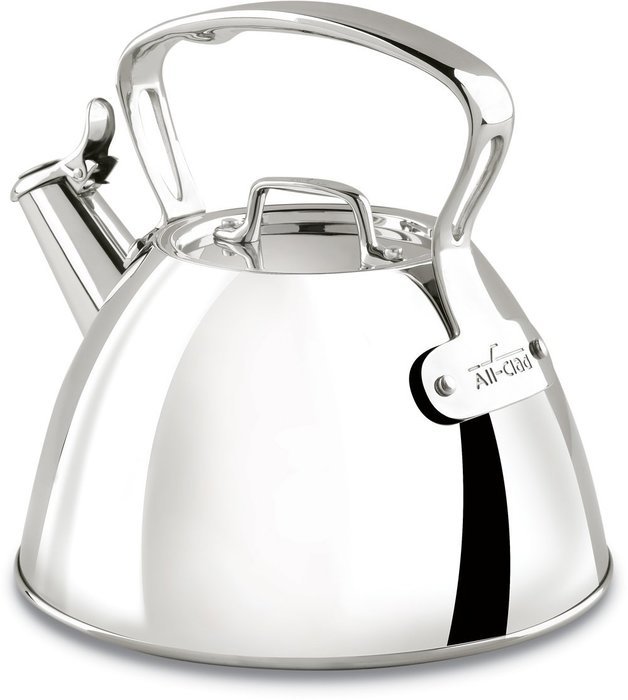 All-Clad E86199 Stainless Steel Specialty Cookware Tea Kettle, 2-Quart, Silver N3