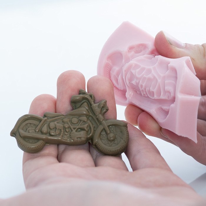 Motorcycle Silicone Mold Food Safe Fondant, Chocolate, Candy, Resin, Polymer Clay Mold. Flexible easy to use.... N2