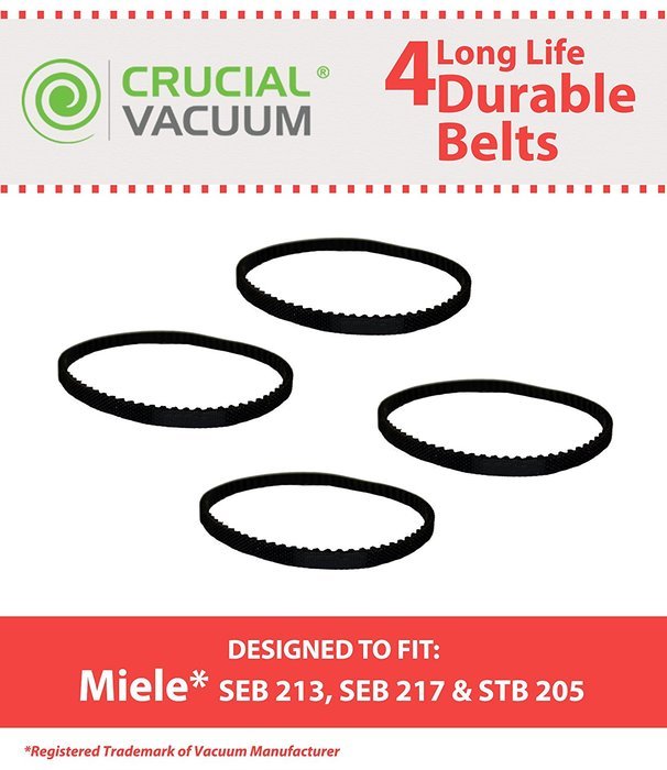4 Miele Power Nozzle Belts; Fits Miele STB205, SEB213, SEB217 SEB 213, SEB 213-2, SEB 217 & SEB 217-2; Compare...