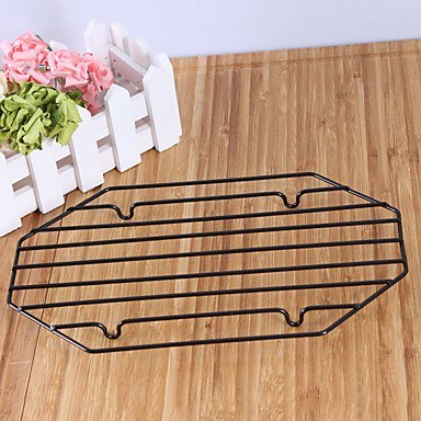 Sher Octagon Cake Cooling Rack for Cake Bread Cupcake Baking Tool Nonstick Coated Iron Black Color