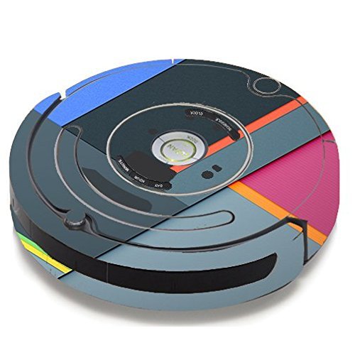 Skin Decal Vinyl Wrap For IRobot Roomba 650 655 Vacuum / Grey Colors Plaid