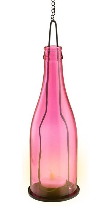Epic Products Wine Bottle Lantern, Regular, Fuchsia