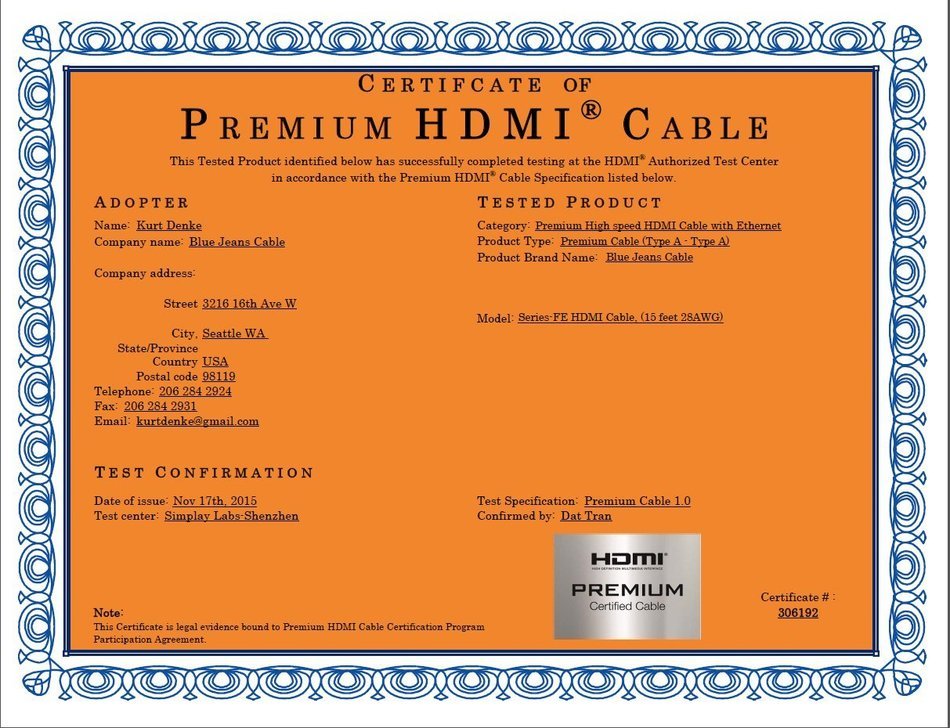 BJC Series-FE Bonded-Pair Premium High-Speed HDMI Cable with Ethernet, 15 foot, Black