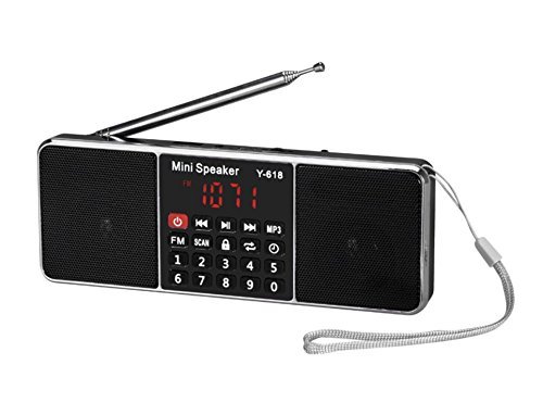Wireless Bluetooth Mini Speaker Dual Channel Digital FM Radio MP3 Music Player Stereo Receiver Support Micro SD... N4