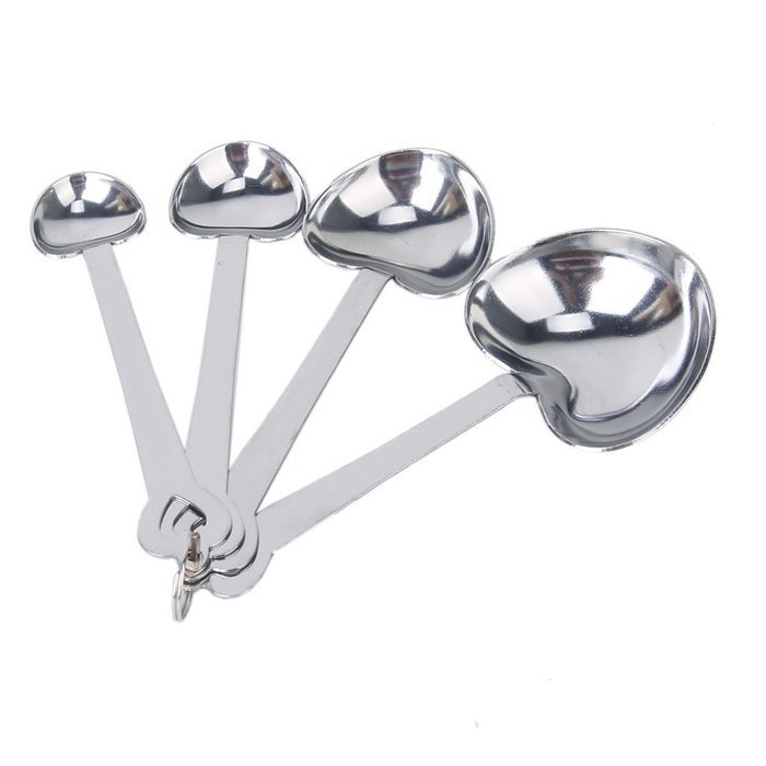 4 in 1 Heart Shaped Stainless Steel Measuring Spoon for Kitchen Cooking -All U Need