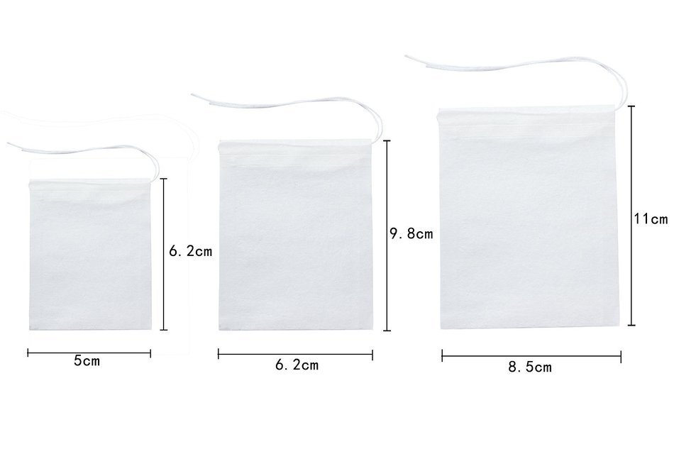 Leegoal (TM) Disposable Drawstring Seal Filter Empty Paper Tea Bags (White,M Size,Set of 100)