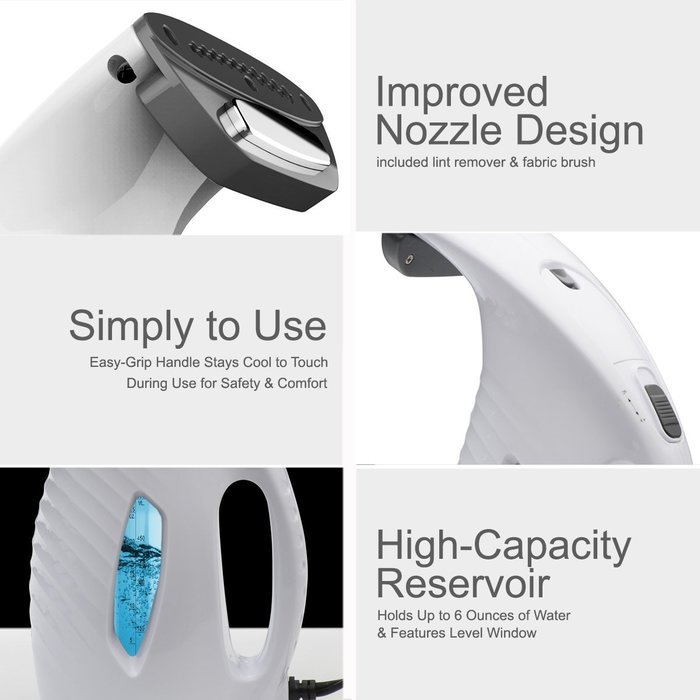 Portable Garment Steamer - Best Clothes & Fabric Steamer - Powerful 800W Handheld Steamer N8