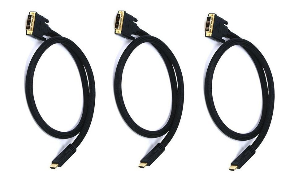 Monoprice 102285 15' 24AWG CL2 High Speed HDMI to DVI Adapter Cable with Net Jacket, Black N12