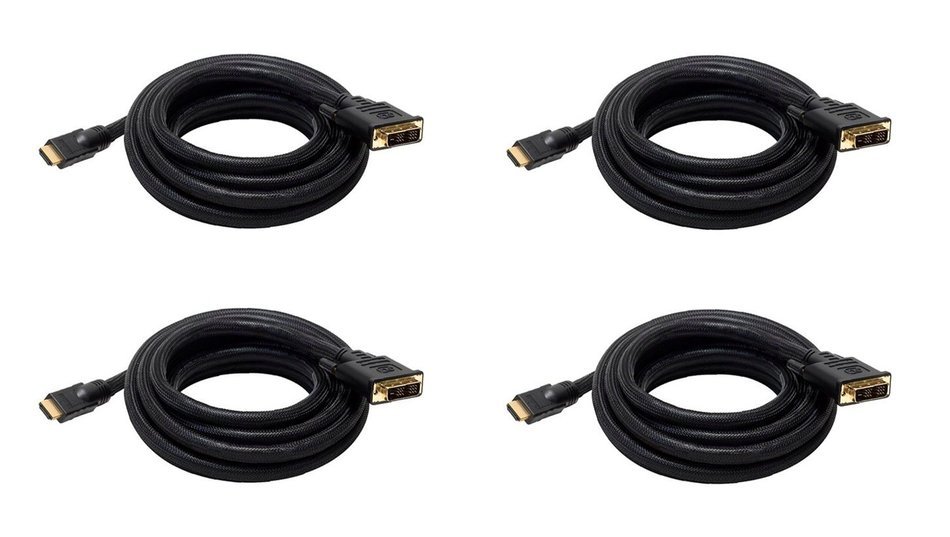 Monoprice 102285 15' 24AWG CL2 High Speed HDMI to DVI Adapter Cable with Net Jacket, Black N15