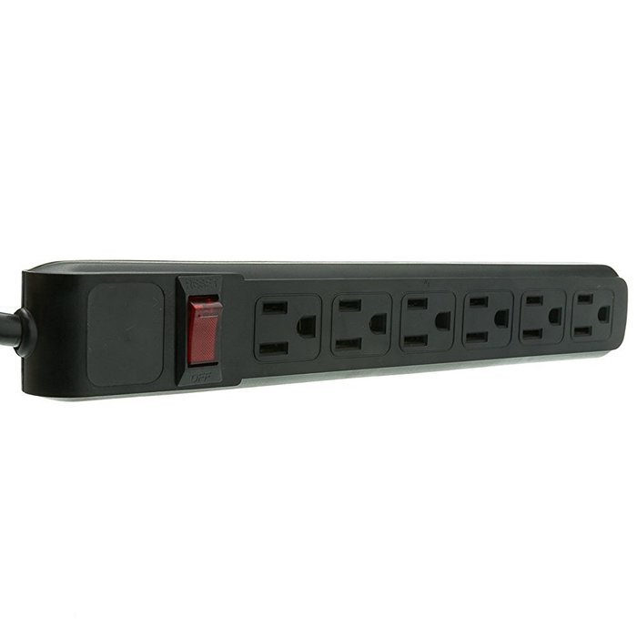 C&E CNE75952 10-Feet Surge Protector Flat Rotating Plug 6 Outlet Horizontal Outlets Plastic Power Cord, Gray N6