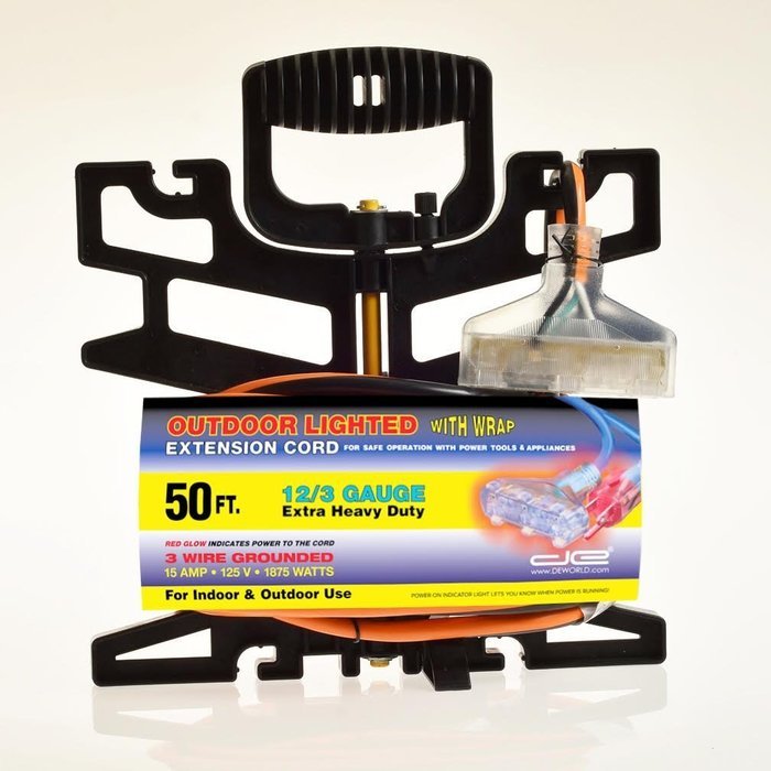 12/3 3 Outlet Extension Cord - 50 Feet Extra Heavy Duty Indoor/Outdoor Industrial Quality 12 Gauge Electrical... N5