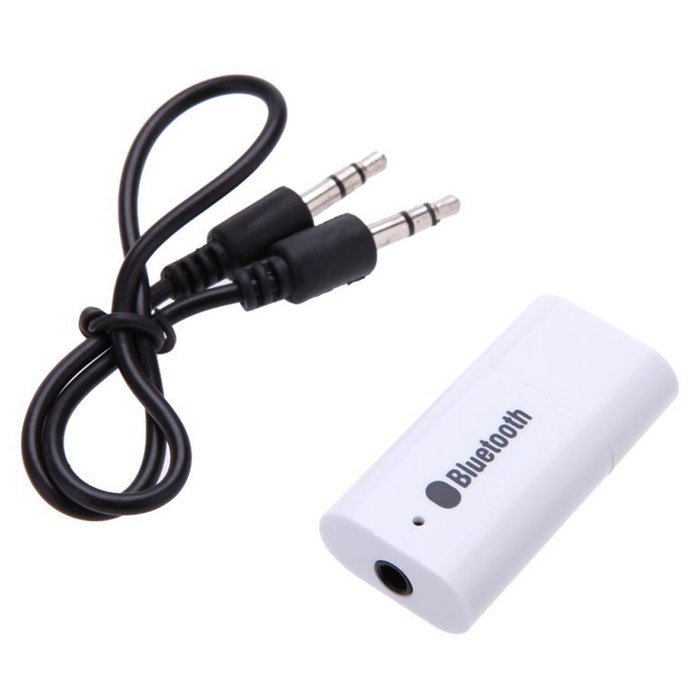 SODIAL(R) 3.5mm Stereo USB Bluetooth Wireless Audio Music Receiver Adapter White N6