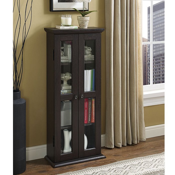 WE Furniture 41" Media Storage Cabinet, Espresso N7
